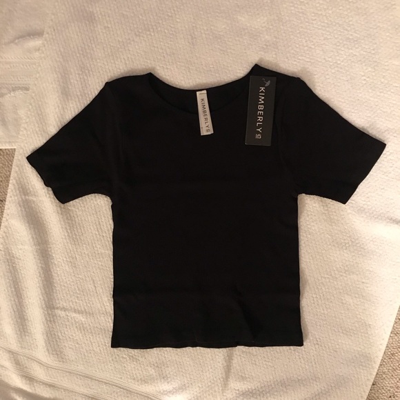 last 1❗️Black Seamless Ribbed Top & Biker Shorts - Picture 5 of 7